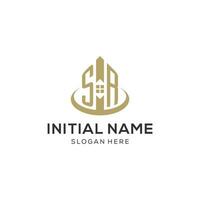 Initiale sr Logo mit kreativ Haus Symbol, modern und Fachmann echt Nachlass Logo Design vektor