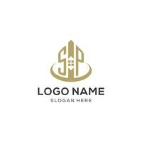 Initiale sp Logo mit kreativ Haus Symbol, modern und Fachmann echt Nachlass Logo Design vektor