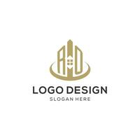 Initiale ro Logo mit kreativ Haus Symbol, modern und Fachmann echt Nachlass Logo Design vektor
