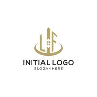 Initiale lf Logo mit kreativ Haus Symbol, modern und Fachmann echt Nachlass Logo Design vektor