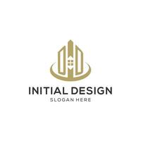 Initiale dd Logo mit kreativ Haus Symbol, modern und Fachmann echt Nachlass Logo Design vektor