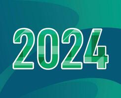 2024 glücklich Neu Jahr Urlaub abstrakt Grafik Design Vektor Logo Symbol Illustration mit Grün Hintergrund
