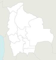 Vektor leer Karte von Bolivien mit Abteilungen und administrative Abteilungen, und benachbart Länder. editierbar und deutlich beschriftet Lagen.