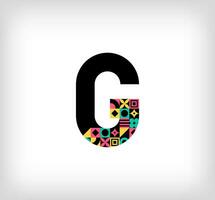 kreativ Brief g. Logo von Hauptstadt Briefe mit geometrisch Formen. kreativ Bildung bunt Grafik. Vektor