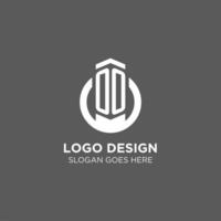 första oo cirkel runda linje logotyp, abstrakt företag logotyp design idéer vektor