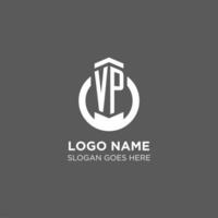 Initiale vp Kreis runden Linie Logo, abstrakt Unternehmen Logo Design Ideen vektor