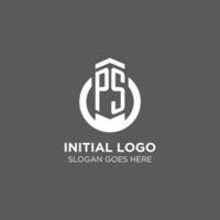 Initiale ps Kreis runden Linie Logo, abstrakt Unternehmen Logo Design Ideen vektor