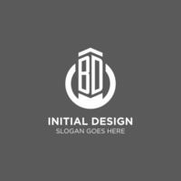 Initiale bd Kreis runden Linie Logo, abstrakt Unternehmen Logo Design Ideen vektor