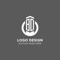 Initiale bo Kreis runden Linie Logo, abstrakt Unternehmen Logo Design Ideen vektor