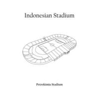 grafisk design av de petrokimi stadion, gresik stad, gresik förenad Hem team. internationell fotboll stadion i indonesiska. vektor