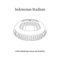 Grafik Design von das gelora bandung lautan api Stadion, bandung Stadt, beharrlich bandung Zuhause Team. International Fußball Stadion im indonesisch. vektor