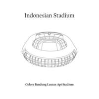 grafisk design av de gelora bandung lautan api stadion, bandung stad, persib bandung Hem team. internationell fotboll stadion i indonesiska. vektor