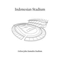 grafisk design av de gelora joko samudro stadion, gresik stad, gresik förenad Hem team. internationell fotboll stadion i indonesiska. vektor