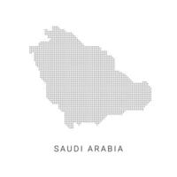 prickad Karta av saudi arabien. de form med svart poäng på ljus bakgrund vektor