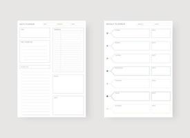 Tages- und Wochenplaner-Vorlage. Set von Planer und To-Do-Liste. vektor