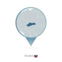 Karta stift med detaljerad Karta av slovakia och angränsande länder. vektor