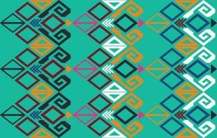geometrisches ethnisches orientalisches Muster traditionelles Design für Hintergrund, Teppich, Tapete, Kleidung, Verpackung, Batik, Stoff, Vektorillustrationsstickereiart. vektor