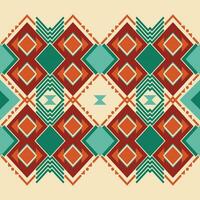 geometrisches ethnisches orientalisches Muster traditionelles Design für Hintergrund, Teppich, Tapete, Kleidung, Verpackung, Batik, Stoff, Vektorillustrationsstickereiart. vektor
