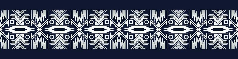 aztec gräns Marin blå bakgrund, stam- mönster vektor