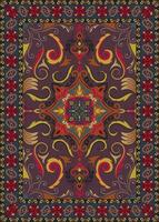 bunt Zier Vektor Design zum Teppich, Tapis, Yoga Matte. geometrisch ethnisch Clip Art. arabisch Zier Teppich mit dekorativ elements.persian Teppich