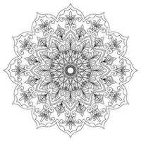 schwarz Mandala Linien Kreis Blumen mit wirbelnd Linien zum Färbung, üben Meditation. vektor