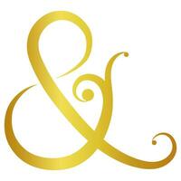 golden Luxus Et-Zeichen Zeichen Et-Zeichen Rand zum Drucken Einladungen Hochzeit Karte vektor