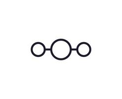 Atom Linie Symbol auf Weiß Hintergrund vektor