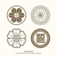 vektor koreanska traditionell mönster design element