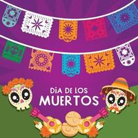 papel picado dia de muertos konzept vektor