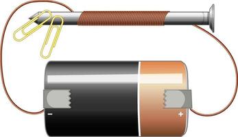 kretsschema med batteri och skruv vektor