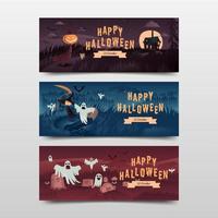 halloween banner samling vektor