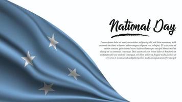 nationaldag banner med mikronesien flagga bakgrund vektor