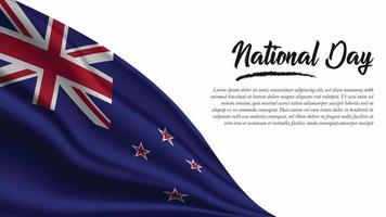 nationaldag banner med Nya Zeelands flagga bakgrund vektor