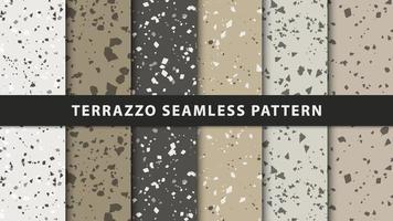 uppsättning terrazzo sömlösa mönster. premium vektor