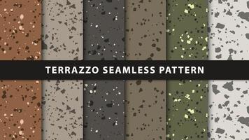uppsättning terrazzo sömlösa mönster. premium vektor