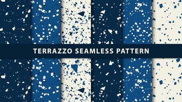 uppsättning terrazzo japansk stil sömlösa mönster. premium vektor