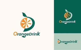Orange Getränke Logo Icon Design Konzept Vektor