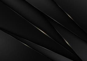 abstrakta 3d svarta ränder trianglar gyllene linjer bakgrund vektor