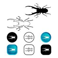 abstraktes Chalkosoma-Insekten-Icon-Set vektor