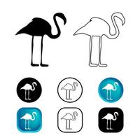 abstraktes Flamingotier-Icon-Set vektor