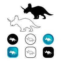 abstrakter Centrosaurus Dinosaurier-Icon-Set vektor