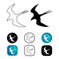 abstrakter Schwalbenvogel-Icon-Set vektor