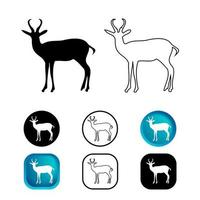 abstraktes Gazelle-Tier-Icon-Set vektor