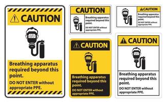 Warnzeichen Atemschutzgerät darüber hinaus erforderlich vektor