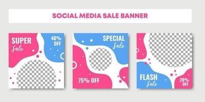 Verkauf Social-Media-Post-Design-Vorlagen mit Mode-Sale-Banner vektor