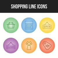 einzigartiger Icon-Set von Shopping-Line-Icons vektor