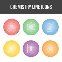 einzigartige Chemielinie Vektor Icon Set