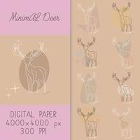 digitalt papper-minimal hjort vektor