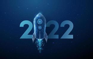 abstrakt gott 2022 nyår gratulationskort raketuppskjutning