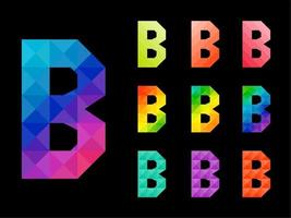 uppsättning färgglada bokstäver b vektor